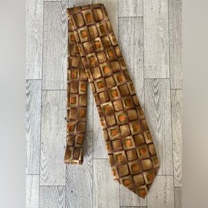 J. GARCIA Men's Silk Necktie Emerald City Collection 41 Gold Purple Orange Green